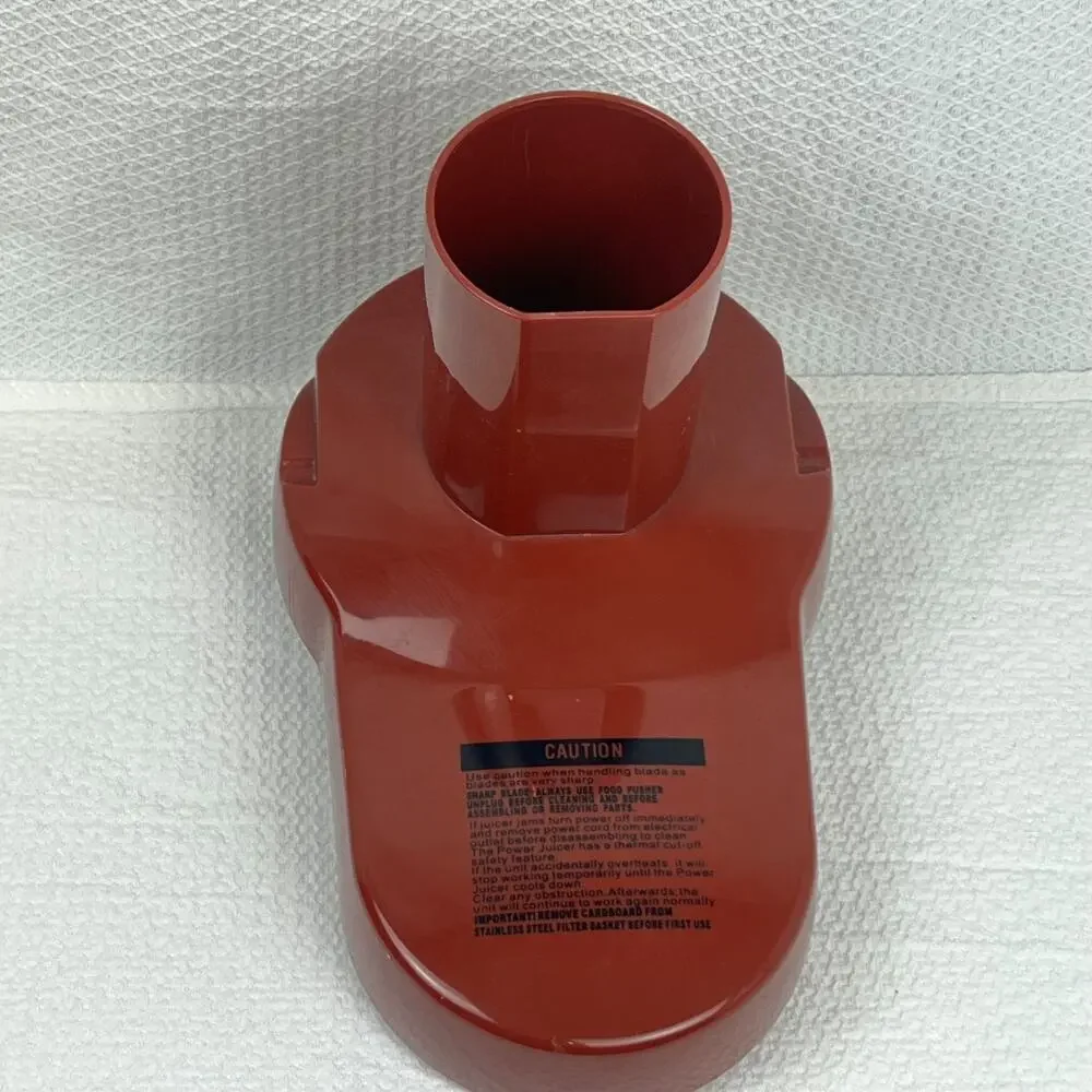 Jack LaLanne MT-1020-1 Power Juicer Red Lid Top Cover Feed Chute OEM Part